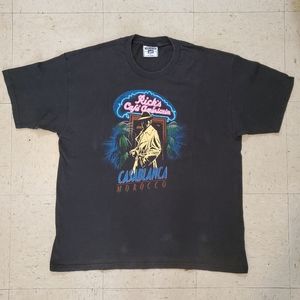 VTG 90s Lee Casablanca Ricks Cafe Americain Movie Promo Graphic T Shirt size XL